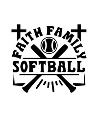 Obraz premium faith family softball svg