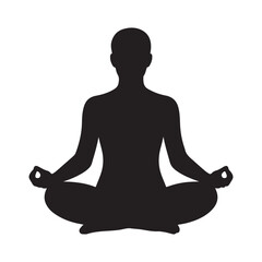 silhouette of a woman in yoga position