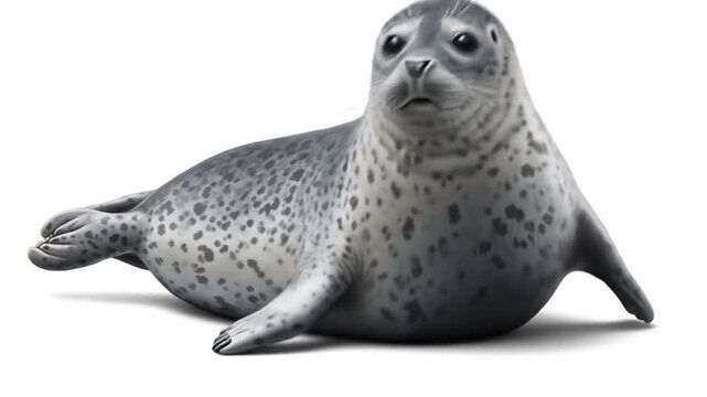 Animated seals compilation video clip of cute marine animals in various positions