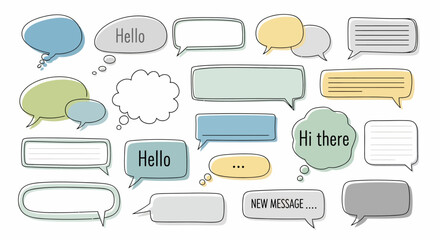 Obraz premium Vector Illustration of Speech Bubble Set for Creative Messaging & Conversation Designs