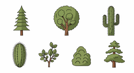 Nature's Beauty A Diverse Vector Set of Trees and Plants for Design