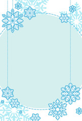 冬の、雪の結晶もようの、かわいいシンプルなテンプレート素材