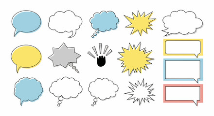 Vector Speech Bubbles Colorful Comic Dialogue Elements for Creative Designs