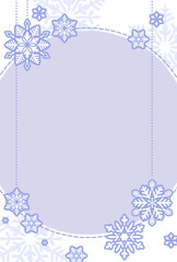 冬の、雪の結晶もようの、かわいいシンプルなテンプレート素材