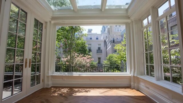 Adjustable skylights in a residential room allow precise modulation of natural light intensity optimizing visual comfort throughout the day.