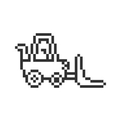 Fototapeta premium wheel loader retro pixel art