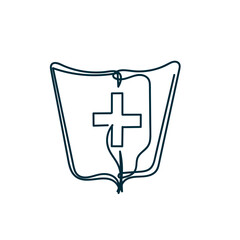 continuous line drawing shield and cross logo for health 