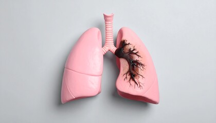 Sick lungs contrast healthy ones, highlighting COPD's devastating impact on breathing.