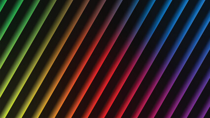 Colorful Diagonal Stripes Background with Gradient and Shadow Effects Design