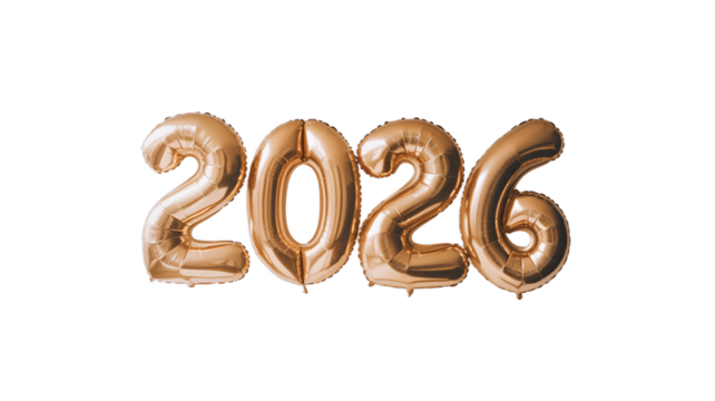 2026 Year New Year Celebration with Balloons