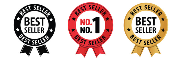 Best Seller Badges Circular Awards for Top Products and Services