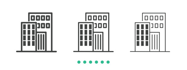 Municipal Building Complex icon. Thin line icon vector