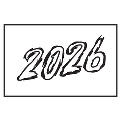 Grungy 2026 Year Illustration