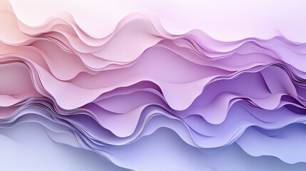 Fototapeta premium Soft gradient abstract background with flowing layered waves in pastel pink, purple, and blue tones creating calm and gentle visual effect