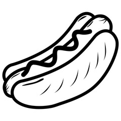 vector illustration of hotdog sausage