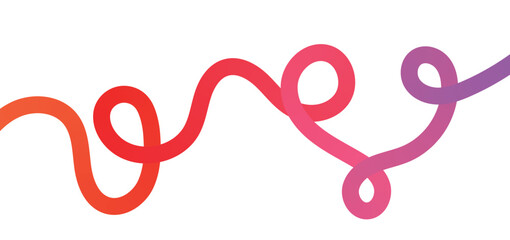 Colorful Abstract Continuous Line Swirl Vector - Vibrant Gradient Ribbon for Modern, Tech, and Dynamic Design
