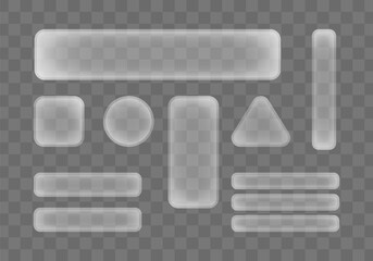 Glass morphism blank banner label background in any shape panel texture collection