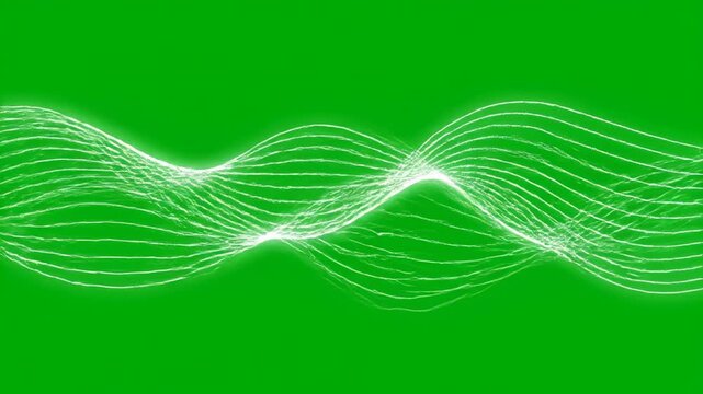 Isolated abstract wavy line shape animating and repeating to form a continuous dynamic pattern on a green screen background abstract, design, loopable