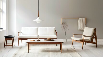 Scandinavian-Inspired Interior with Danish Modern Minimalist Aesthetic: A Serene and Functional Space