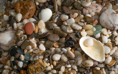 Natural stones with texture for product presentation. Podium background with natural stones for cosmetic podium background.