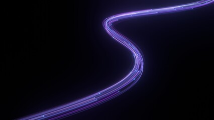 紫の光の川をイメージしたスタイリッシュなCGイラストカード。幻想的でデジタルな背景素材