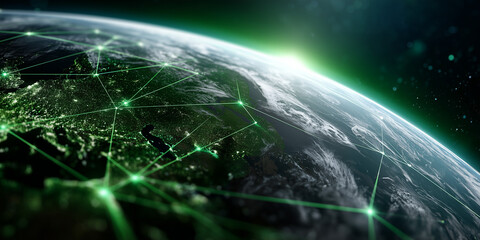 Esg investing strategies for sustainable returns in global markets data visualization digital environment aerial view