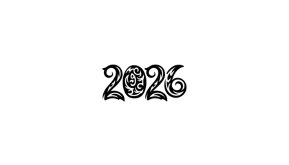 Intricate Decorative Design of the Year 2026 A Stylish Artistic Representation for Future Concepts