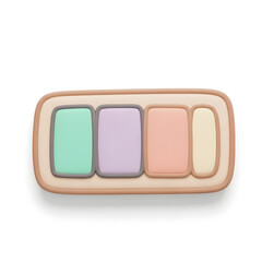 Pastel-colored eyeshadow palette with four different colors.