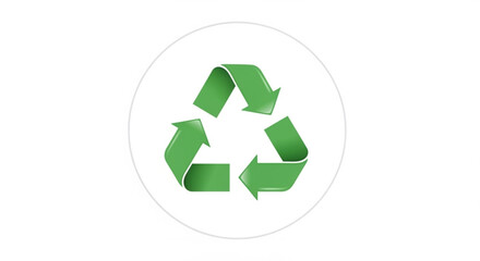 Obraz premium Green recycling symbol, representing environmental conservation and sustainable practices for a cleaner planet