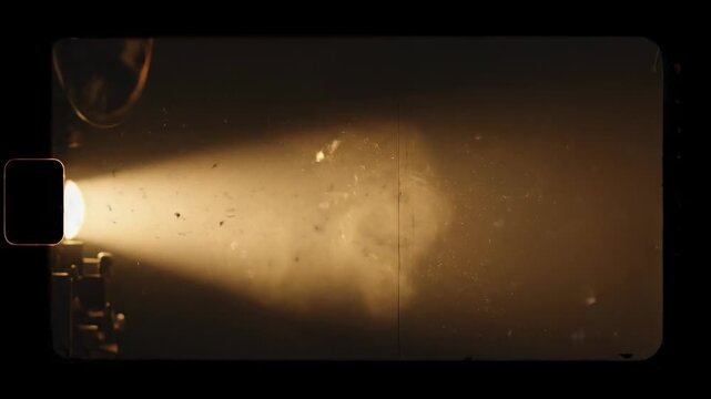 Captivating abstract background of a vintage film projector light beam flickering with authentic dust particles and old movie grain texture overlay historic, beam, cinematic