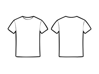 Naklejka premium Blank white t-shirt template. Front and back view