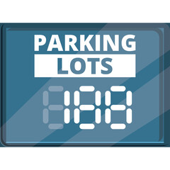 Digital Display Showing Parking Lots Available With Glowing Numbers On A Blue Glass Screen With Diagonal Lines And Reflections