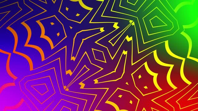 A cyclical animation of a seamless geometric patterns created in the form of an abstraction using a brushcartoon technique in a fantasy style containing elements of lines and bizarre shapes