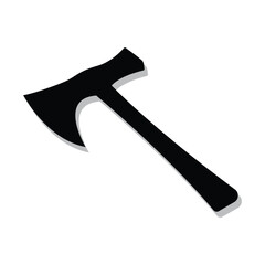 Black axe silhouette vector icon for tool or lumberjack concept design.