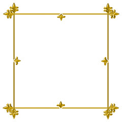 frame with small lines and floral decorations