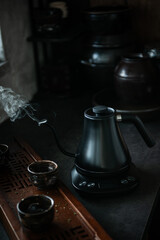 Steaming Gooseneck Kettle for Coffee Brewing