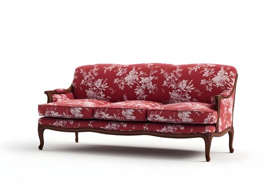 Scarlet Toile Voltaire With Cabriole Legs Ultra Realistic Classic French Furniture Design