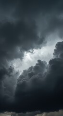 Intense gray and black storm clouds gather overhead, creating a dramatic, ominous sky texture suitable for a nature backdrop ,epic ,storm ,turbulent