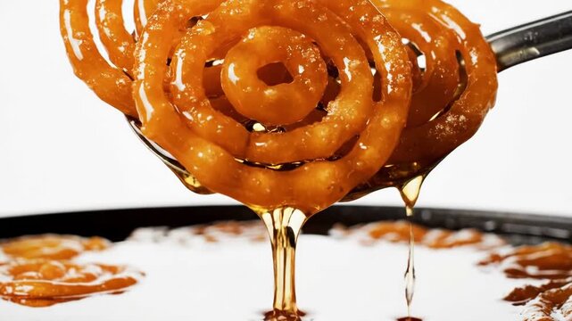 delicious indian jalebi dripping sweet syrup