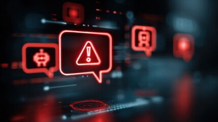 Digital Security Alert System Advanced Cybersecurity Warning Notification  Cyber Threat Detection Modern Data Protection with Futuristic Technology Concept