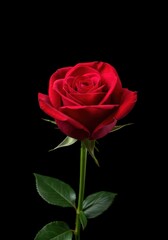 Fototapeta premium A vibrant red rose symbolizes deep appreciation, gratitude, and admiration. Perfect floral gift expressing heartfelt thanks and positive emotions ,heartfelt ,emotion ,symbolic