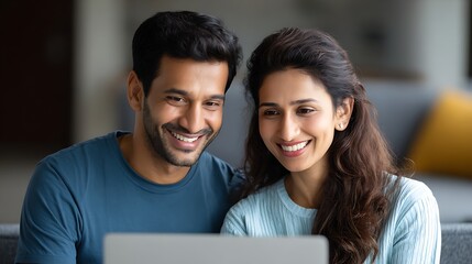 Shared Entertainment, Young Couple Relaxing and Streaming a Series on Tablet