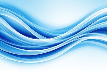 Fototapeta premium Abstract Cyan Blue Wavy Lines with White Edges on a White Background
