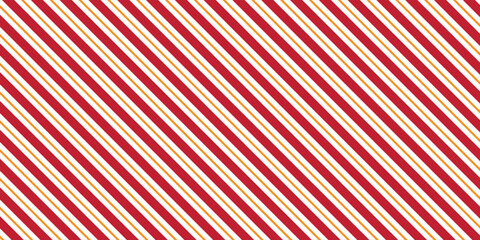 Red christmas seamless pattern. red diagonal stripes background. Candy cane repeating decoration wallpaper. Vector art