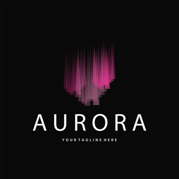 Aurora Logo, Sky Nature Landscape Design, Symbol Vector Illustration Template