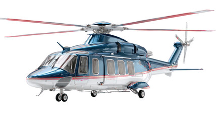 Luxury helicopter isolated on transparent background
