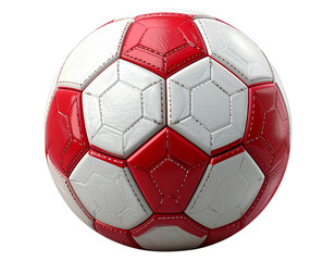 Fototapeta premium Red and White Football Ball for Sports Design, Transparent PNG