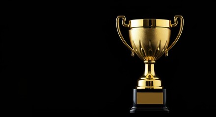 A sparkling golden prize trophy sits prominently, representing the guaranteed reward for success, achievement, and winning a competition ,reward ,special ,guaranteed success.