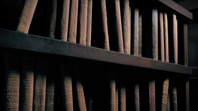 Old Books In Library Historical Scene
