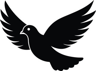 Obraz premium Stylized white dove flying icon symbol of peace and freedom